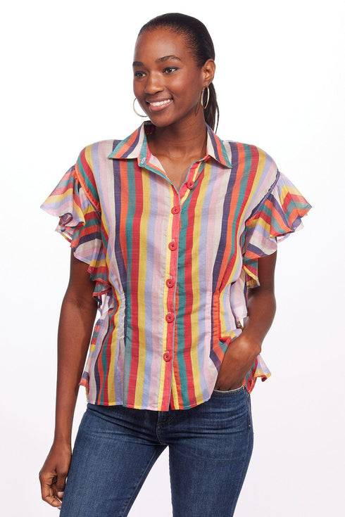 Berenice Top - Fiesta Stripe